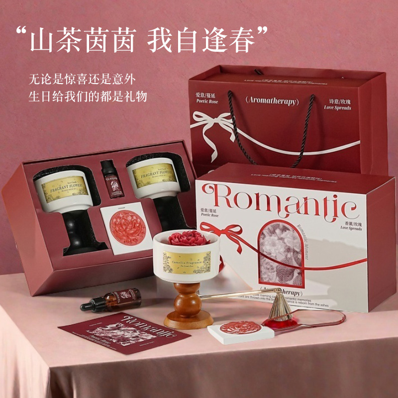 Home Fragrance Set Gift - Coffret cadeau de bougies parfumées camélia