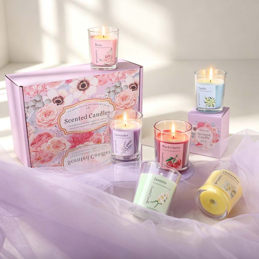 Home Fragrance Set Gift - Ensemble cadeau de bougies parfumées d'aromathérapie,